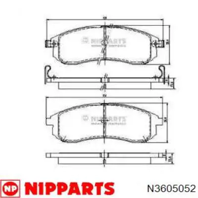 N3605052 Nipparts передние тормозные колодки