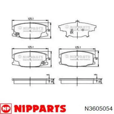 Передние тормозные колодки N3605054 Nipparts