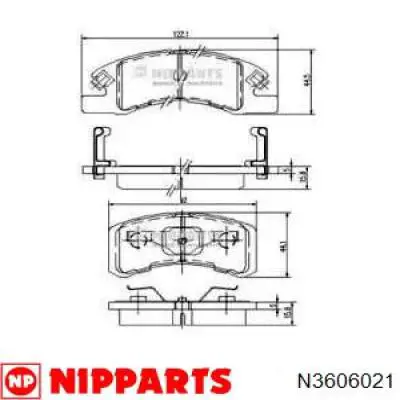N3606021 Nipparts колодки тормозные передние дисковые