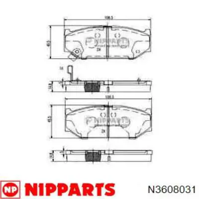 N3608031 Nipparts колодки тормозные передние дисковые