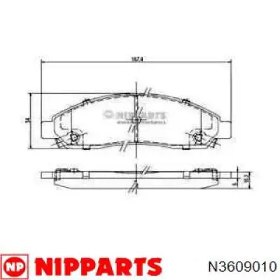 Передние тормозные колодки N3609010 Nipparts