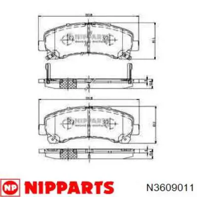 Передние тормозные колодки N3609011 Nipparts