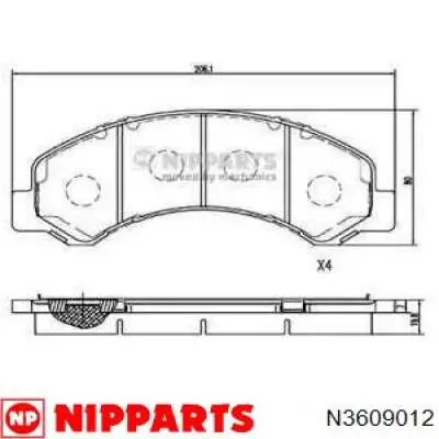 Передние тормозные колодки N3609012 Nipparts