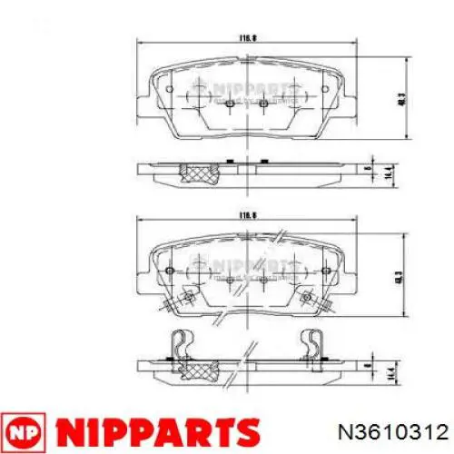 Задние тормозные колодки 116284 Febi