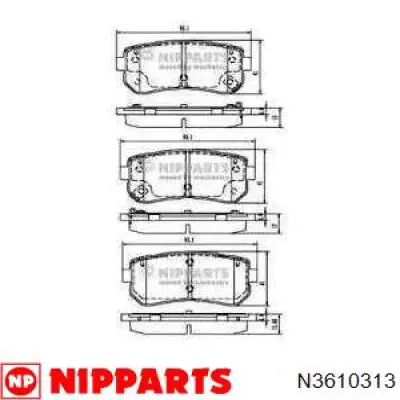 Задние тормозные колодки N3610313 Nipparts