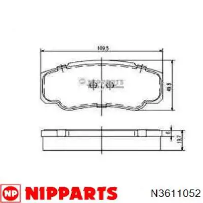 Задние тормозные колодки N3611052 Nipparts