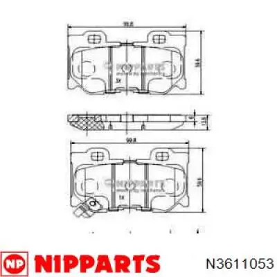 Задние тормозные колодки N3611053 Nipparts