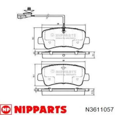 N3611057 Nipparts колодки тормозные задние дисковые