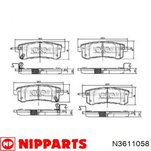 Задние тормозные колодки N3611058 Nipparts