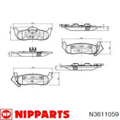 Задние тормозные колодки N3611059 Nipparts