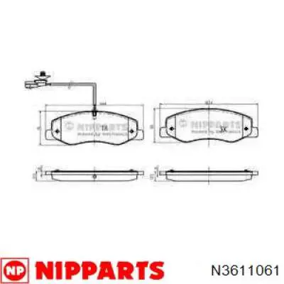 Задние тормозные колодки N3611061 Nipparts