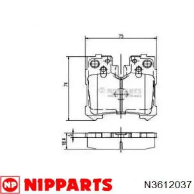 Задние тормозные колодки N3612037 Nipparts