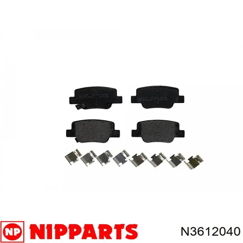 Купить N3612040 Nipparts Колодки тормозные задние, дисковые