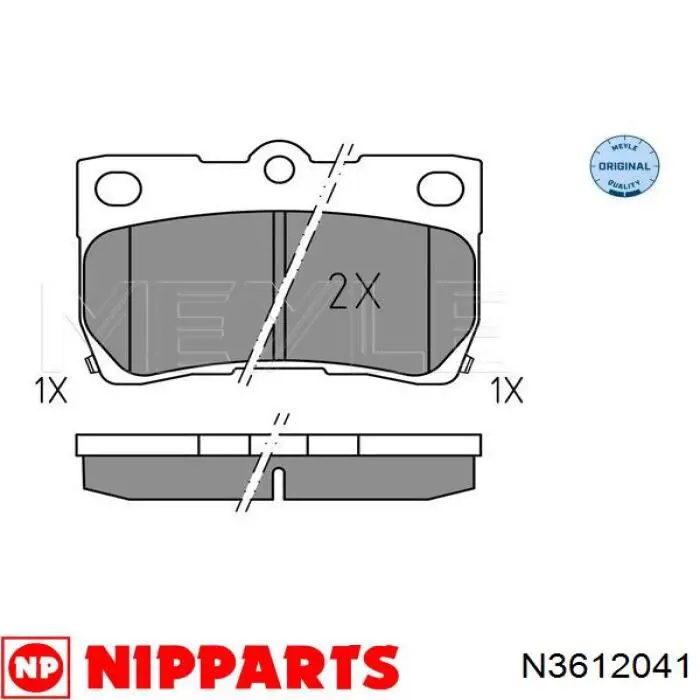 Колодки дисковые  Nipparts N3612041 цена, от 20.25 USD