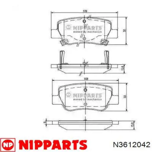 Задние тормозные колодки N3612042 Nipparts