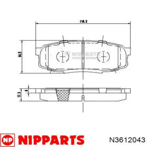 Задние тормозные колодки N3612043 Nipparts