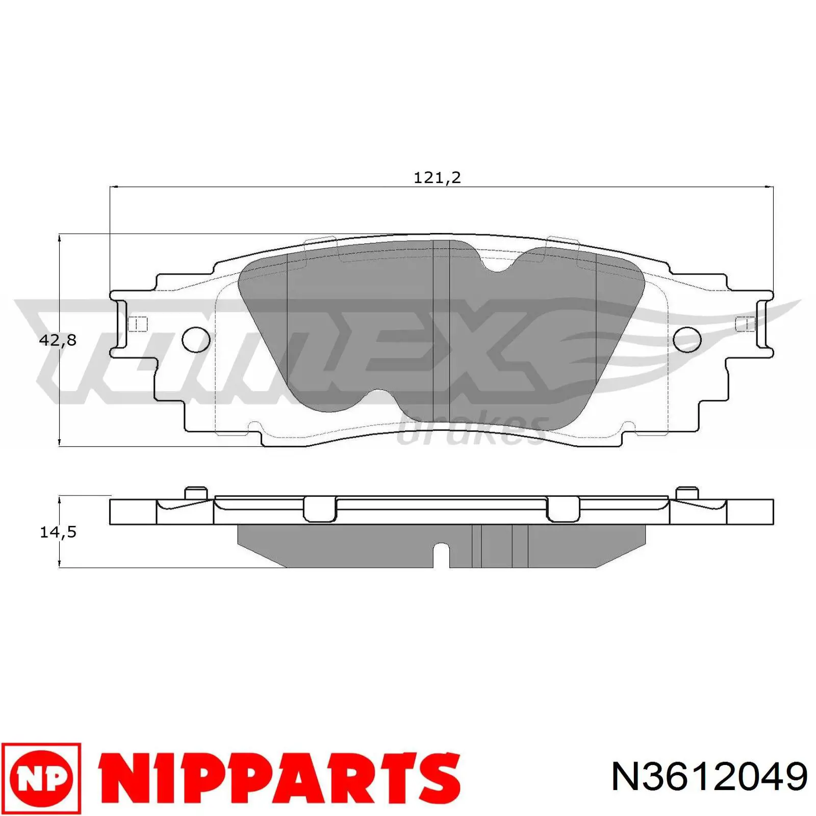 Колодки дисковые  Nipparts N3612049 цена, от 37.89 USD