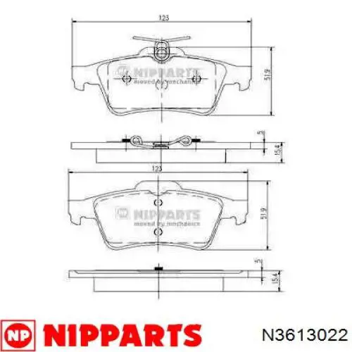 Задние тормозные колодки N3613022 Nipparts