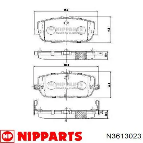 Задние тормозные колодки N3613023 Nipparts