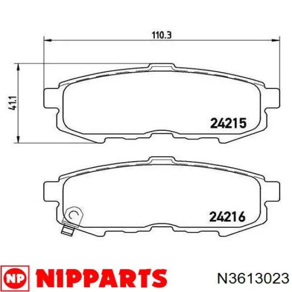Колодки дисковые  Nipparts N3613023 цена, от 18.04 USD