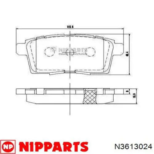 Задние тормозные колодки N3613024 Nipparts