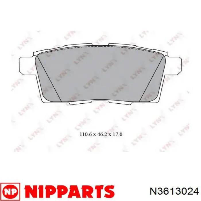 Задние тормозные колодки N3613024 Nipparts