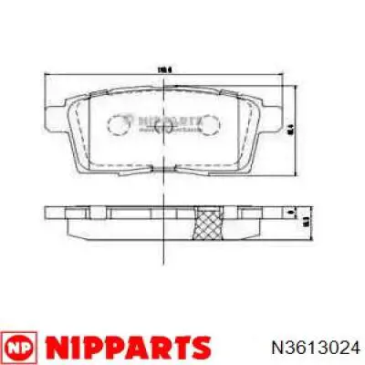 Колодки гальмові задні, дискові N3613024 Nipparts