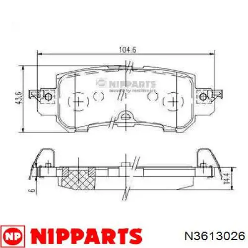 Задние тормозные колодки N3613026 Nipparts