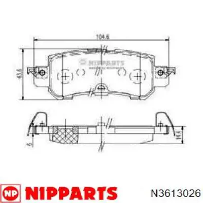 Pastillas de freno traseras N3613026 Nipparts