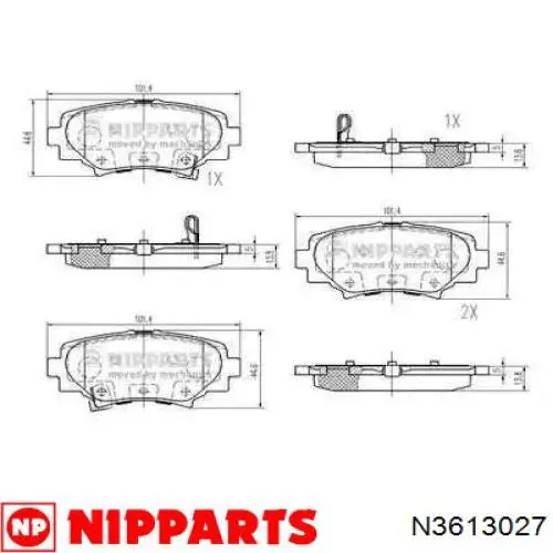 Задние тормозные колодки N3613027 Nipparts