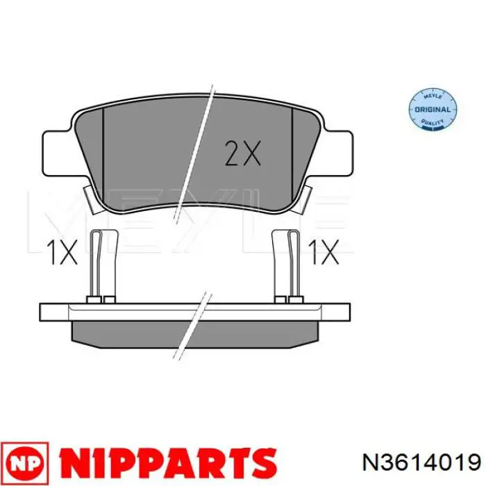 Задние тормозные колодки N3614019 Nipparts