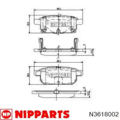 Задние тормозные колодки N3618002 Nipparts