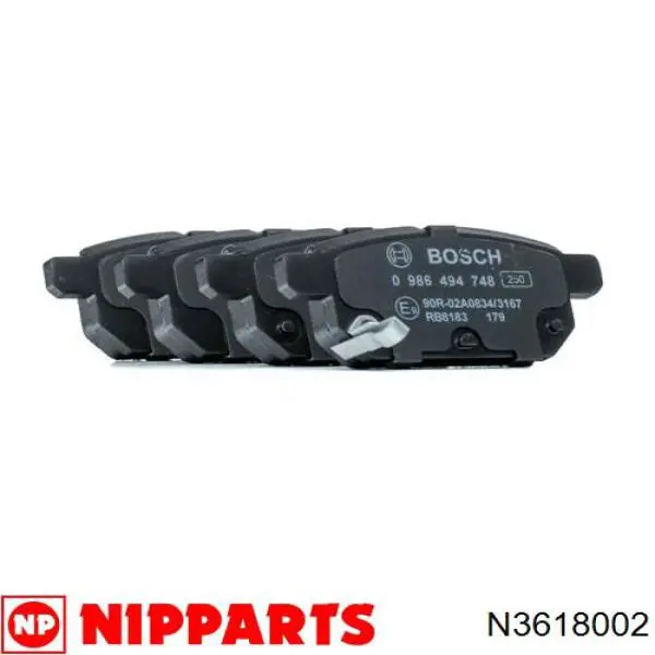 Задние тормозные колодки N3618002 Nipparts