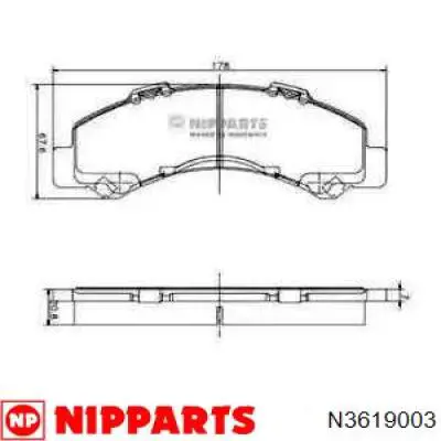 Задние тормозные колодки N3619003 Nipparts