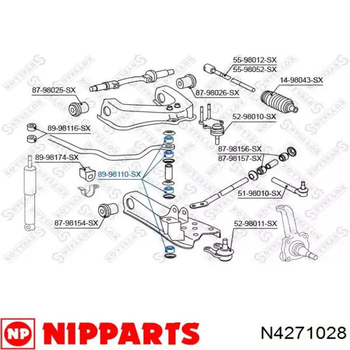 Втулка стабилизатора переднего N4271028 Nipparts