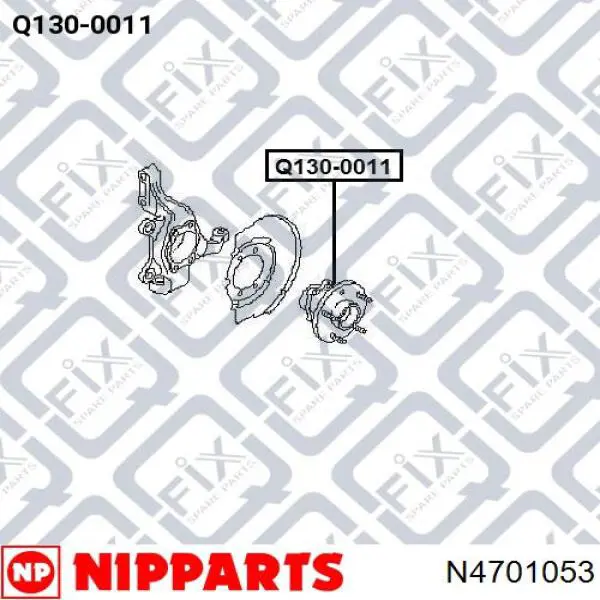 Ступицы передних колес Nipparts N4701053 цена, от 76.96 USD