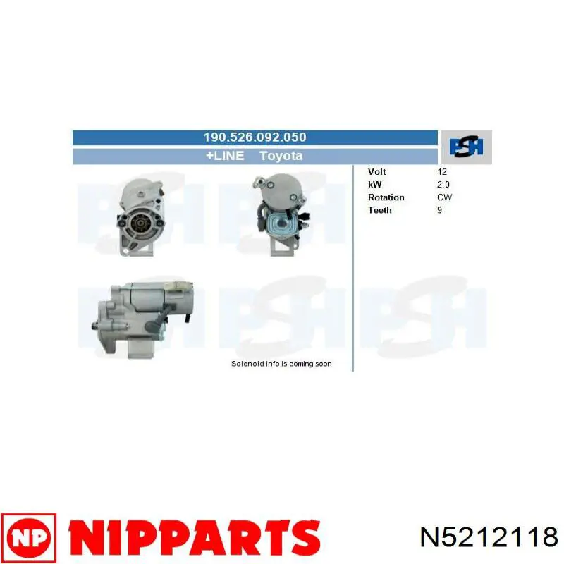 Стартер Nipparts N5212118 цена, от 89.07 USD
