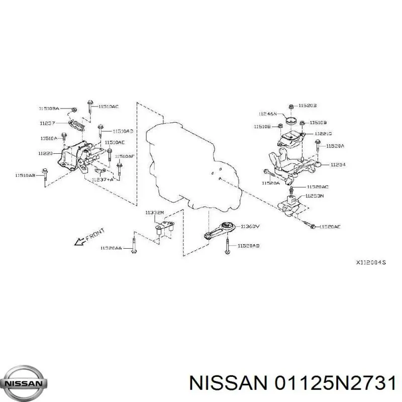  Nissan/Infiniti 01125N2731 цена, от  