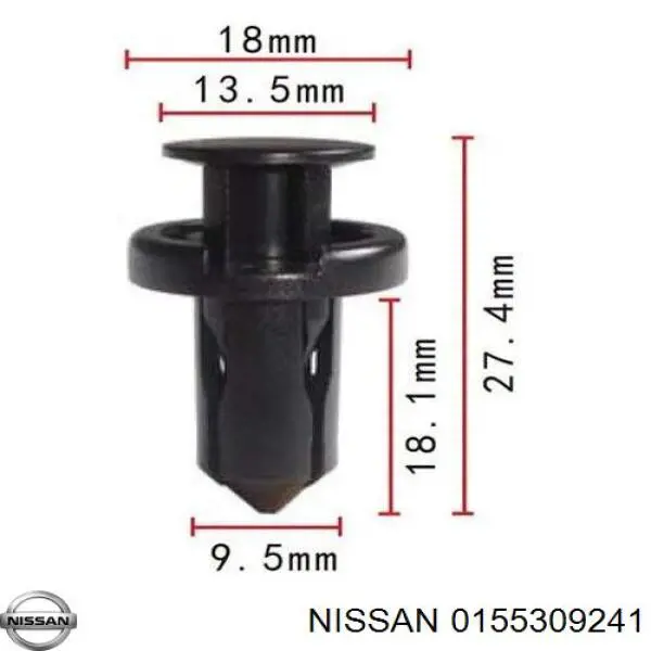 Пистон (клип) крепления бампера переднего на Nissan Primera WP11
