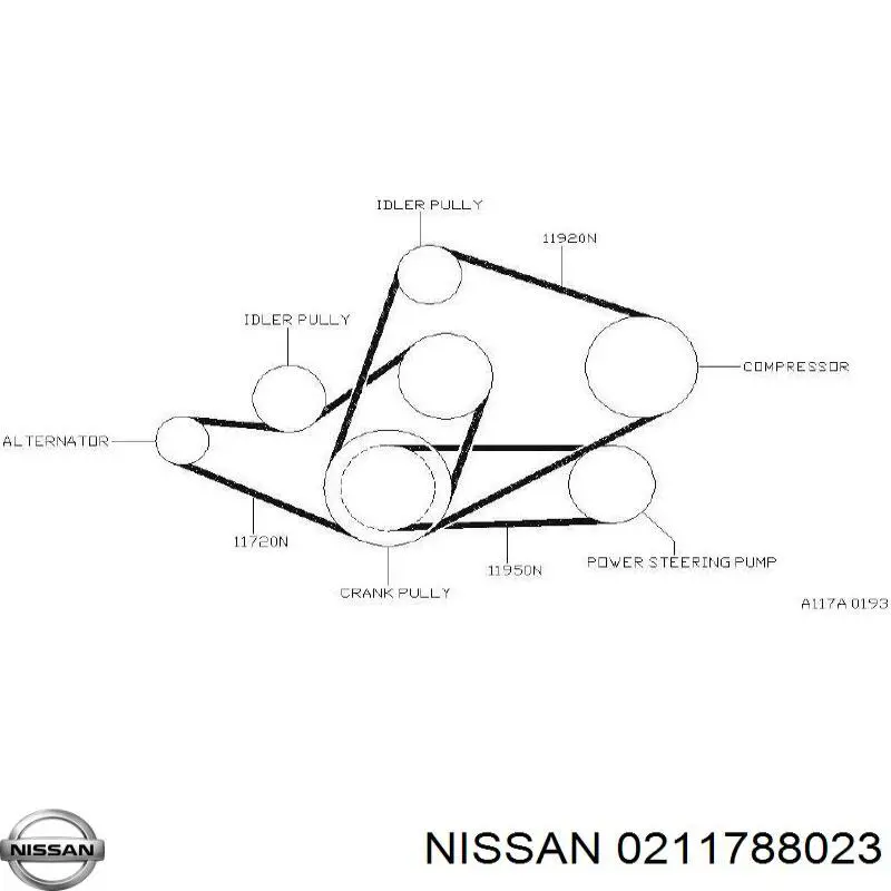 Ремень агрегатов приводной Nissan 0211788023