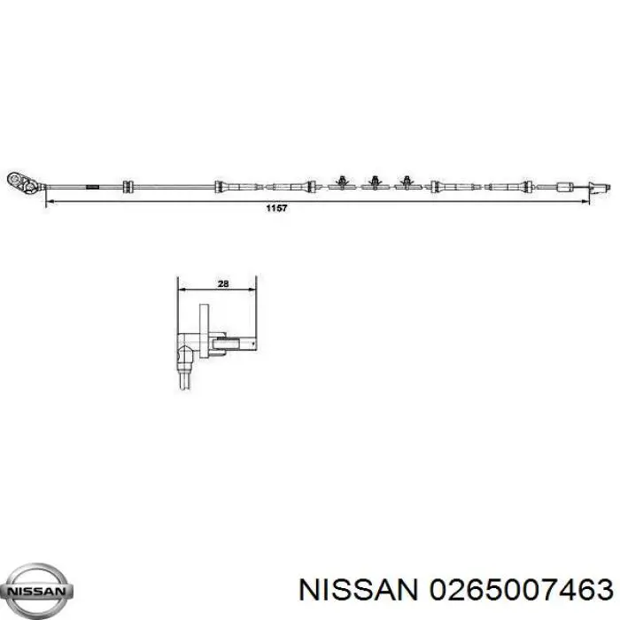 Датчик АБС (ABS) передний левый 0265007463 Nissan