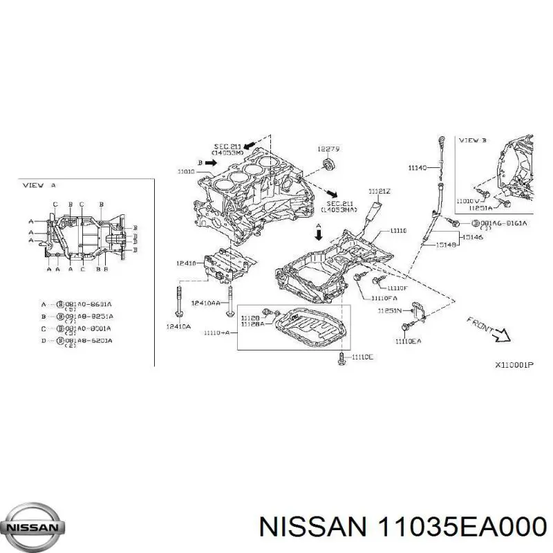 Nissan/Infiniti 11035EA000 цена, от 1.27 USD
