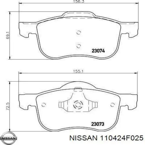 Верхний комплект прокладок двигателя Nissan/Infiniti 110424F025 цена, от 83.12 USD
