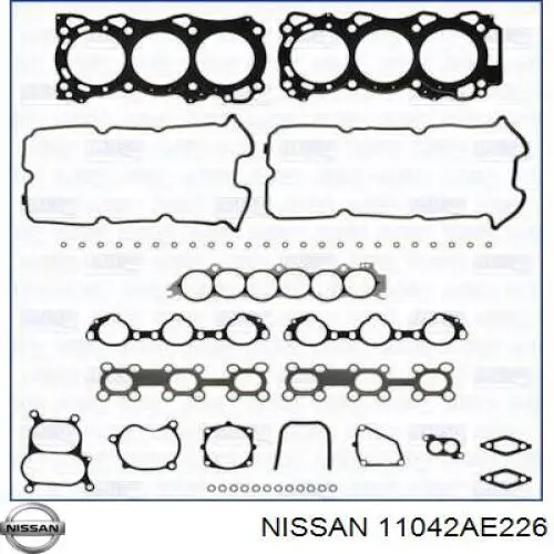 A1042AE227 Nissan комплект прокладок двигателя верхний