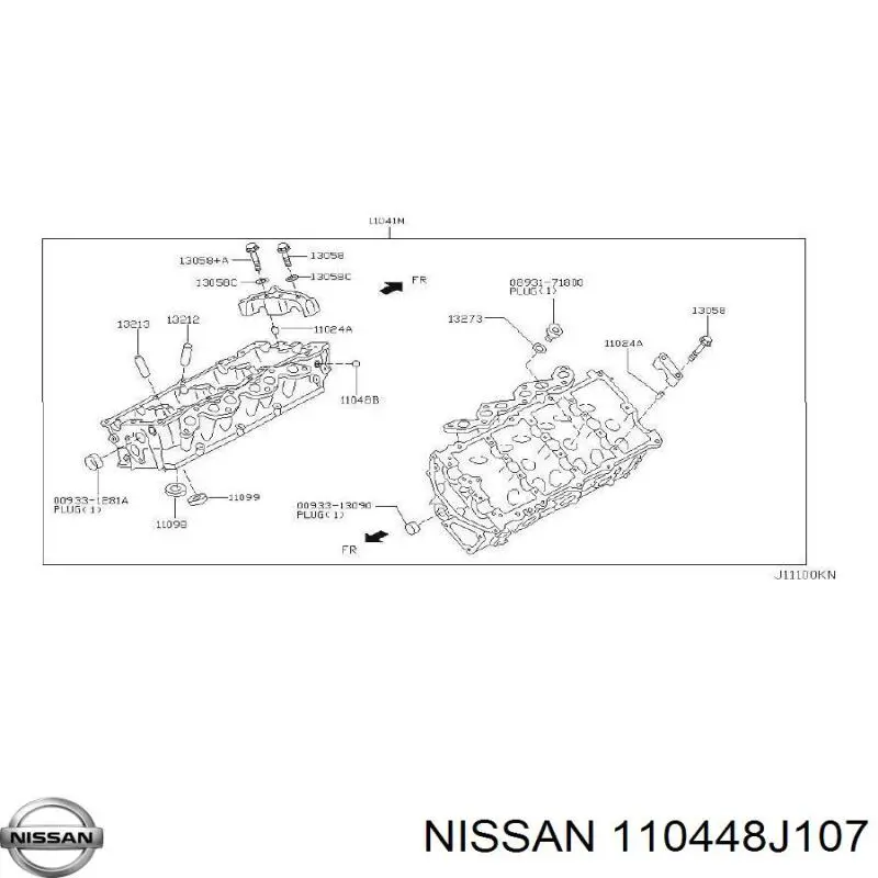 110448J107 Nissan vedante esquerdo de cabeça de motor (cbc)