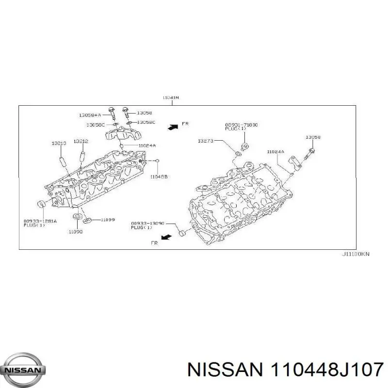 110448J107 Nissan/Infiniti Левая прокладка головки блока цилиндров 