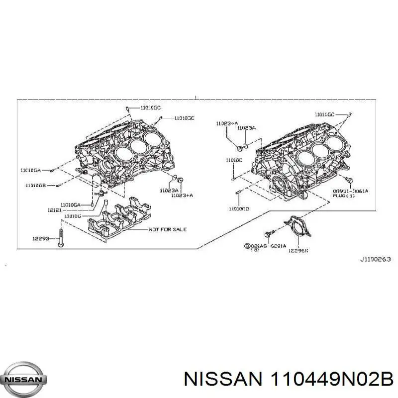 Junta de culata izquierda 110449N02B Nissan/Infiniti