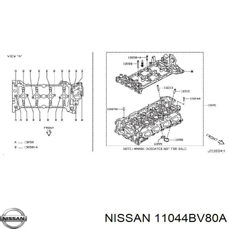 11044BV80A Nissan vedante de cabeça de motor (cbc)