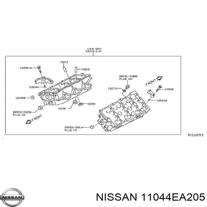 Прокладка головки блока цилиндров (ГБЦ), левая Nissan/Infiniti 11044EA205 цена, от 23.51 USD