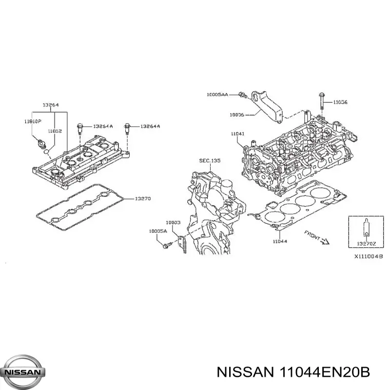 Прокладка головки блока цилиндров (ГБЦ) Nissan 11044EN20B